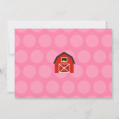Pink Farm Barnyard Invitations de fête d'anniversa (Dos)