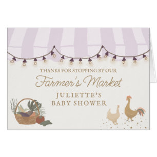 Pink Farmers Market Farm Carte de remerciements fr