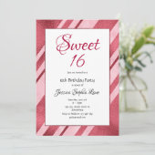 Pink Faux Foil Sweet 16 Anniversaire Invitation (Debout devant)