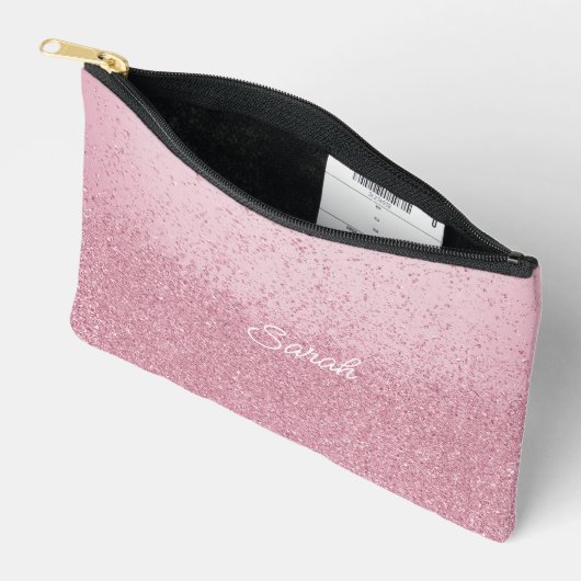 Pink Faux Glitter Valentijn Etui (Open)
