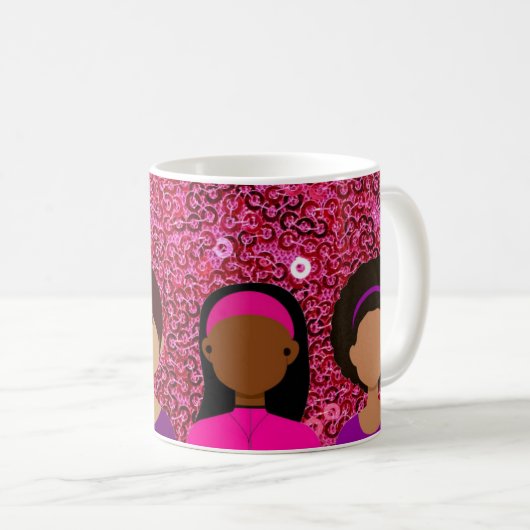 Pink Faux Sequins Amis Café Mug (Devant droit)
