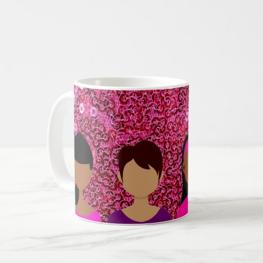Pink Faux Sequins Amis Café Mug (Devant gauche)