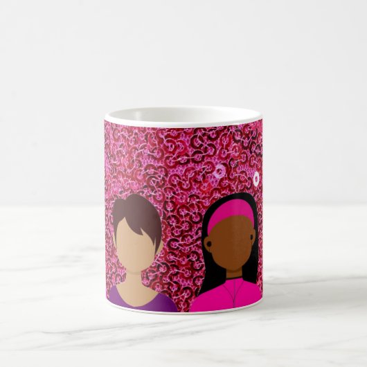 Pink Faux Sequins Amis Café Mug (Centre)
