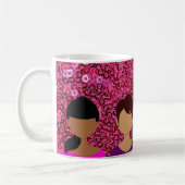 Pink Faux Sequins Amis Café Mug (Gauche)