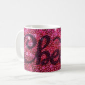 Pink Faux Sequins Chefs Café Mug (Devant gauche)