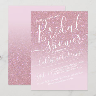Pink Faux Sparkly Glitter Ombre Vrijgezellenfeest Kaart