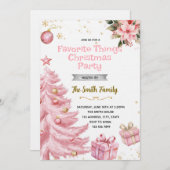 Pink Favorite Things Party Invitation (Devant / Derrière)