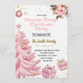 Pink Favorite Things Party Invitation Kaart (Voorkant)
