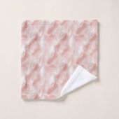 Pink Feathers Delicate White Monogrammed (Gant de toilette)