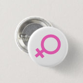 Pink Female Gender Symbol Button (Voorkant /achterkant)