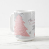 Pink Festive Arbre de Noël Café Mug (Devant gauche)
