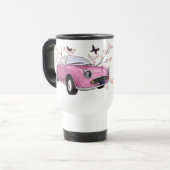 Pink Figaro travel mug - roze reisbeker (Voorkant links)