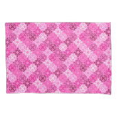 Pink Filigree Diamond Pattern Kussensloop (Voorkant)