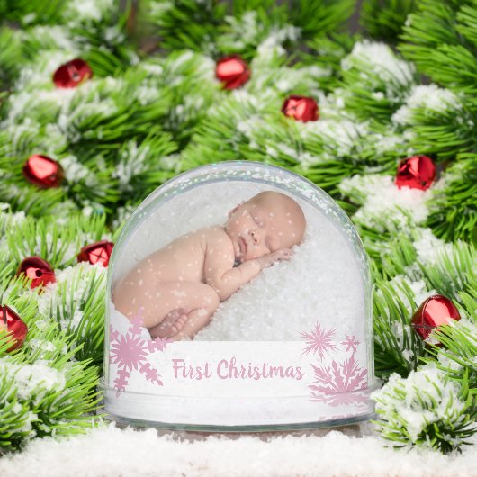 Pink First Christmas Double Photo (Noël)