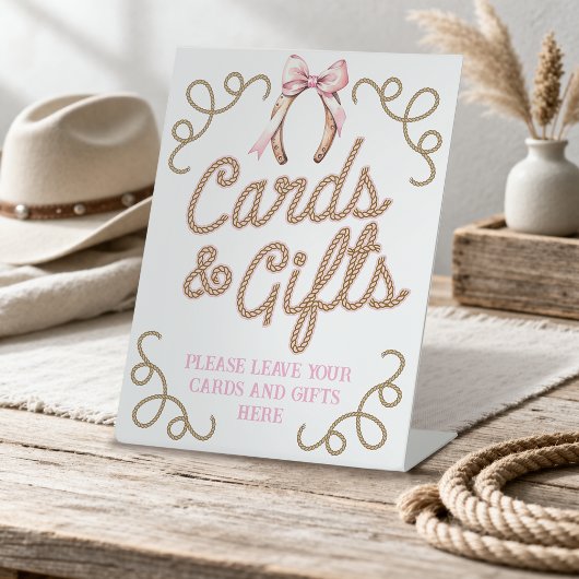 Pink First Rodeo Cards and Gifts Reclamebord Met Voetstuk