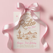 Pink First Rodeo Invitation  Kaart