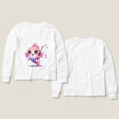 Pink Fishing Fish – Kids’ Long Sleeve Tee (Voorkant /achterkant)