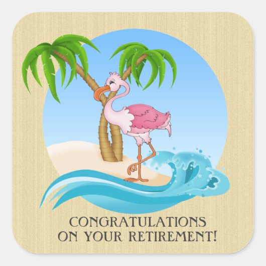 Pink Flamant rose Congrats autocollant de retraite (Devant)