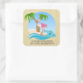 Pink Flamant rose Congrats autocollant de retraite (Sac)