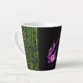 "Pink Flame Elegance: Latte Mok" Latte Mok (Linkerhoek)