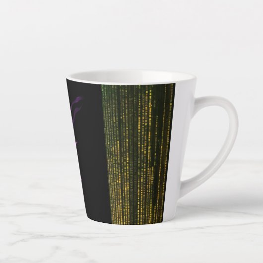 "Pink Flame Elegance: Latte Mok" Latte Mok (Rechts)