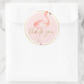 Pink Flamingo Bedankt Ronde Sticker (Tas)