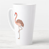 Pink Flamingo Bird Lineart-57567 Coffee Mug Latte Mok (Linkerhoek)
