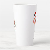 Pink Flamingo Bird Lineart-57567 Coffee Mug Latte Mok (Voorkant)