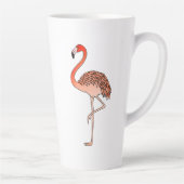 Pink Flamingo Bird Lineart-57567 Coffee Mug Latte Mok (Rechts)