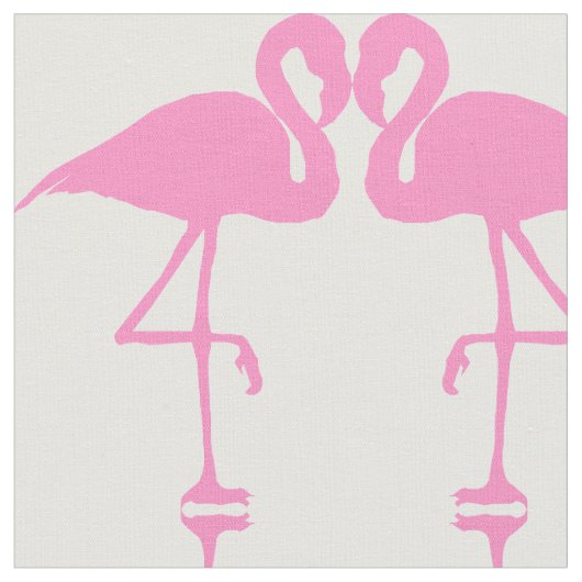 Pink Flamingo Bird Sewing Pattern Fabric Stof (Close Up)