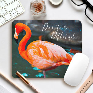 Pink Flamingo foto durven een ander script te zijn Muismat
