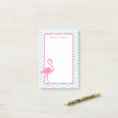 Pink Flamingo gepersonaliseerde Post-it Notitieblo Post-it® Notes (Op bureau)