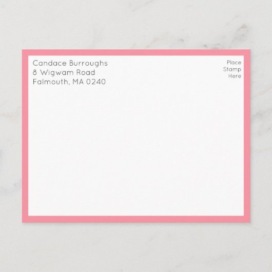 Pink Flamingo Hawaiian Tropical Beach Wedding Uitnodiging Briefkaart (Achterkant)