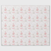 Pink Flamingo Het is een meisje Baby shower Cadeaupapier (Vlak)