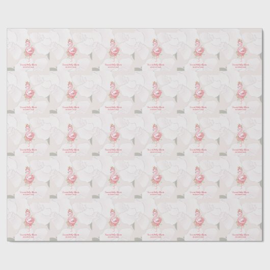 Pink Flamingo Het is een meisje Baby shower Cadeaupapier (Vlak)