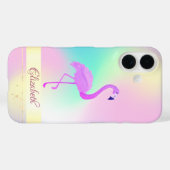 Pink Flamingo Holographic Ombre Case-Mate iPhone Case (Achterkant (horizontaal))