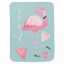 Pink Flamingo Love Blanket