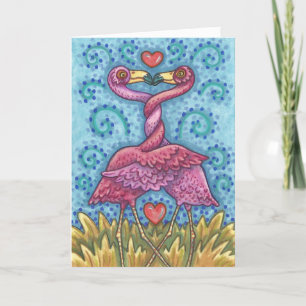 PINK FLAMINGO LOVE VALENTIJN KAART *Aanpassen