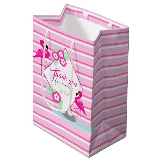 Pink flamingo merci sac cadeau baby shower (Devant Angle)