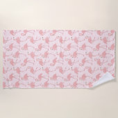 PINK FLAMINGO MOTIFS PLAGE SERVIETTES (Devant)