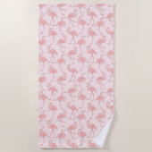 PINK FLAMINGO MOTIFS PLAGE SERVIETTES (Devant)