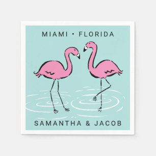 Pink Flamingo Namen en Locatie toevoegen Servetten