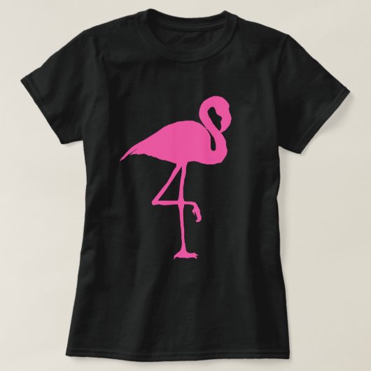 PINK FLAMINGO op zwarte T-shirts (Design voorkant)