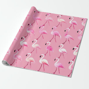 Pink Flamingo Paradise: Waterverf Patroon Cadeaupapier