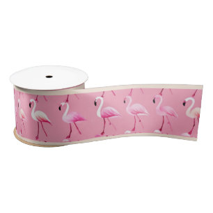 Pink Flamingo Paradise: Waterverf Patroon Lint