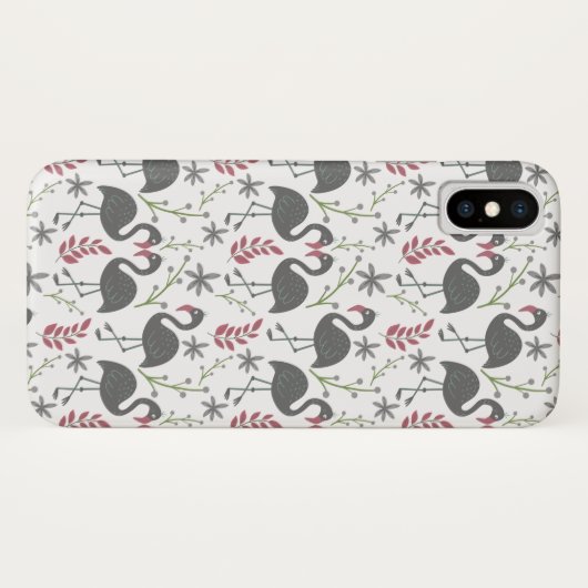 Pink flamingo seamless pattern flowers, leaves Case-Mate iPhone case (Achterkant (horizontaal))