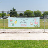 Pink Flamingo Summer Birthday Party Banner (Insitu)