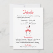 Pink Flamingo Wedding Details Tropische zomer Luau Kaart (Voorkant)