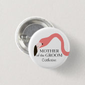 Pink Flamingo Whimsy Moeder van de bruidegom Ronde Button 3,2 Cm (Voorkant /achterkant)