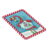 PINK FLAMINGO WHITE CHRISTMAS SNOWGLOBE MAGNET MAGNEET (Rechterzijde)